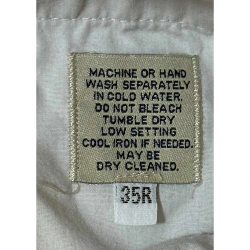 Charleston Khakis Pants Mens 35x30 Beige Tan Seersucker Chino Trouser Flat Front